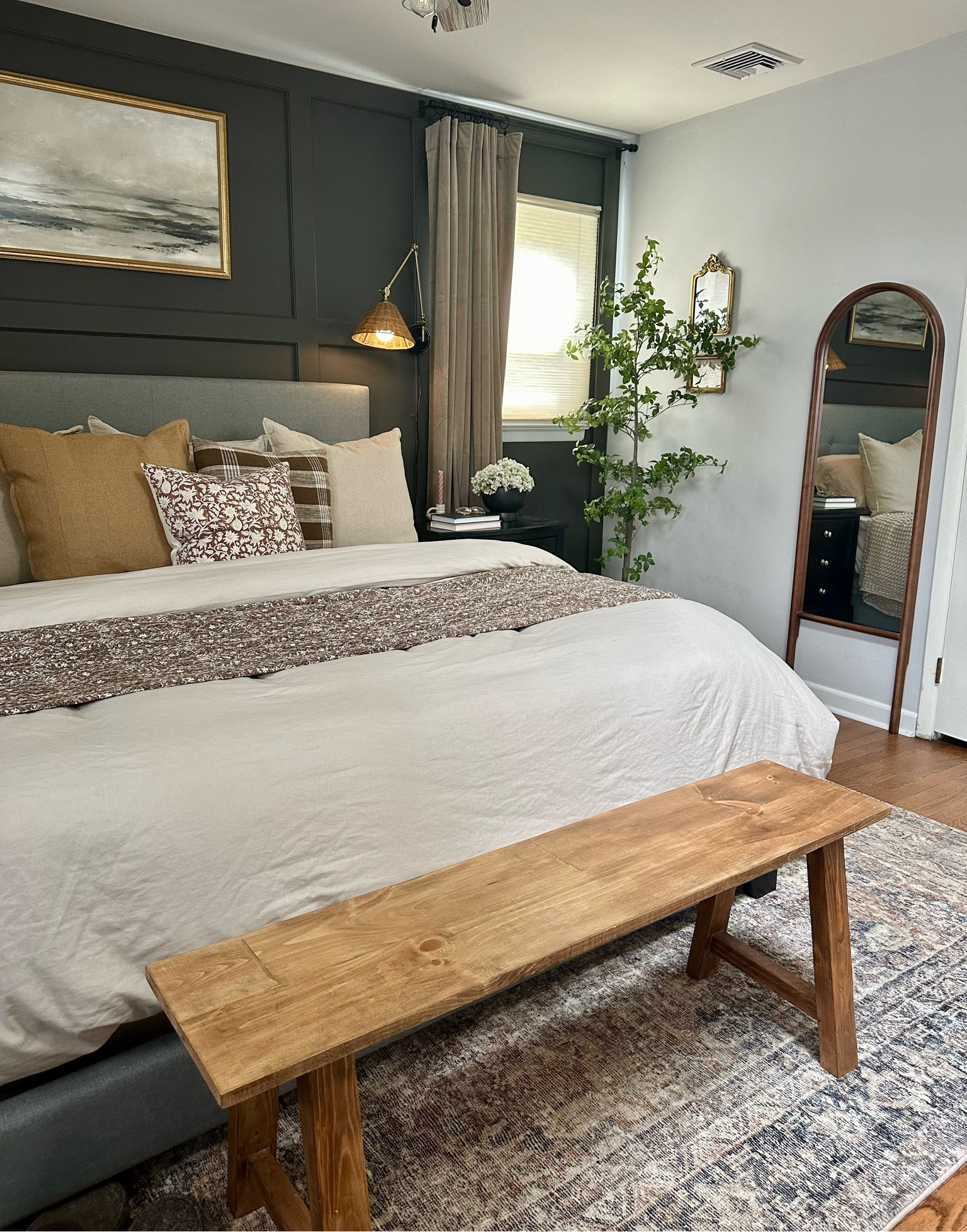 Primary bedroom details. Moody bedroom, neutral bedroom. 

#LTKsalealert #LTKhome