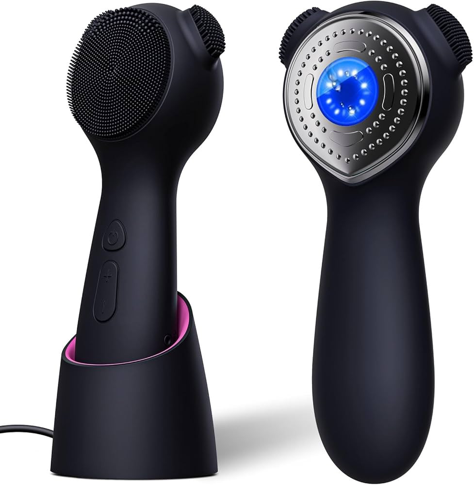 Silicone Face Scrubber Exfoliator Electric for Men Women, Rechargeable Facial Cleansing Brush wit... | Amazon (US)