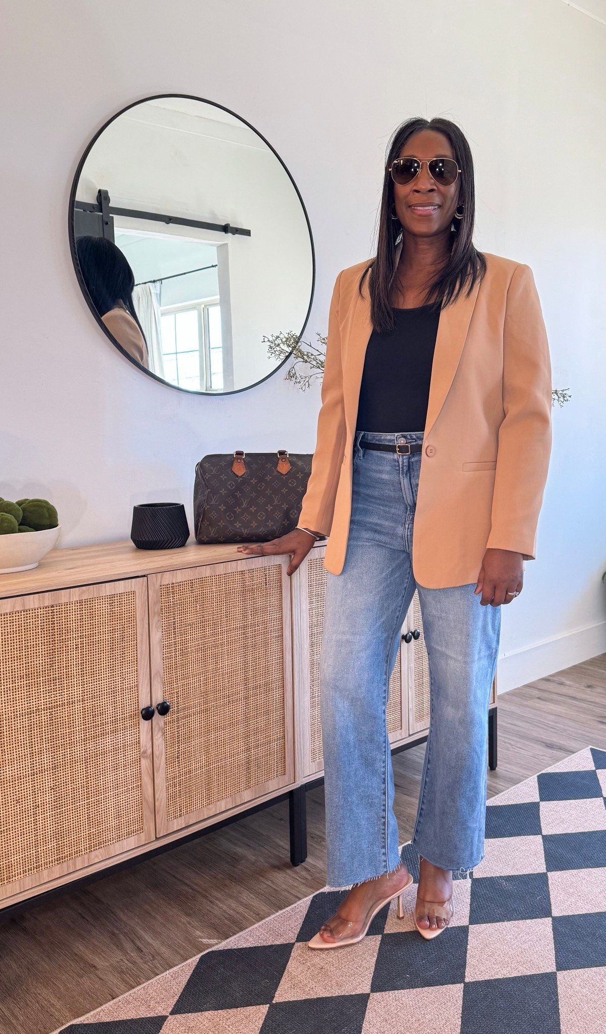 Sports Blazer spring cameral and denim jean 

#LTKOver40 #LTKgrwm #LTKootd