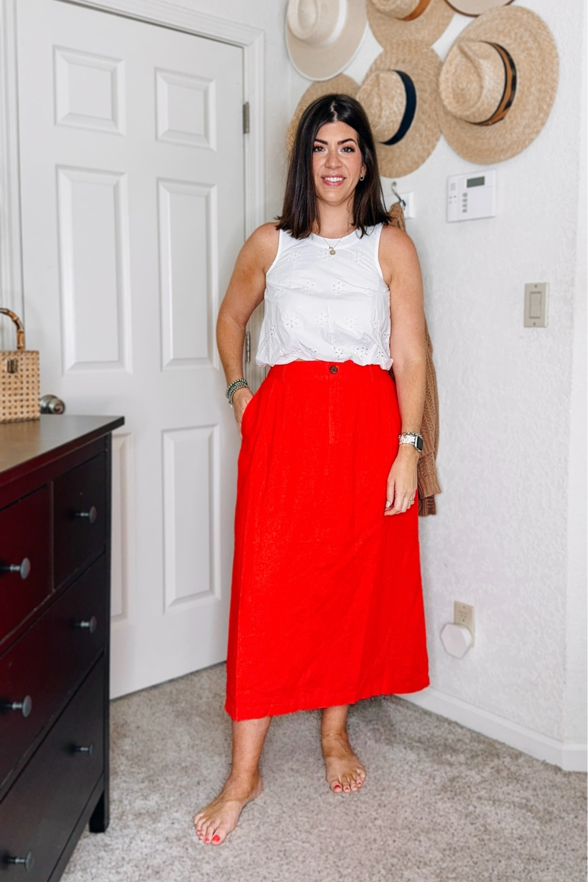 Midsize target try on
Wearing a medium eyelet top
Wearing a medium skirt (runs large would hit size down)


#LTKOver40 #LTKMidsize #LTKWorkwear