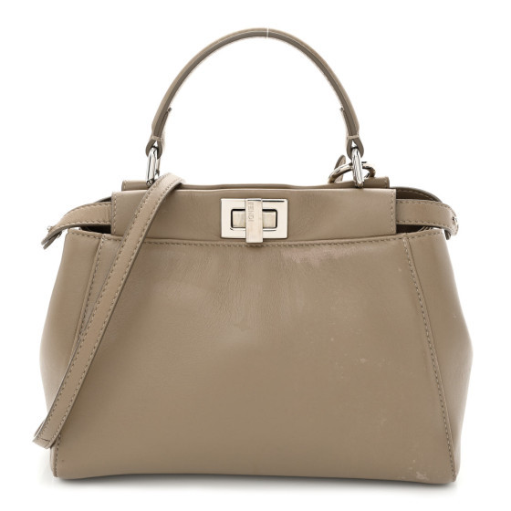 Fendi Nappa Mini Peekaboo Iconic Satchel Tortora | FASHIONPHILE (US)