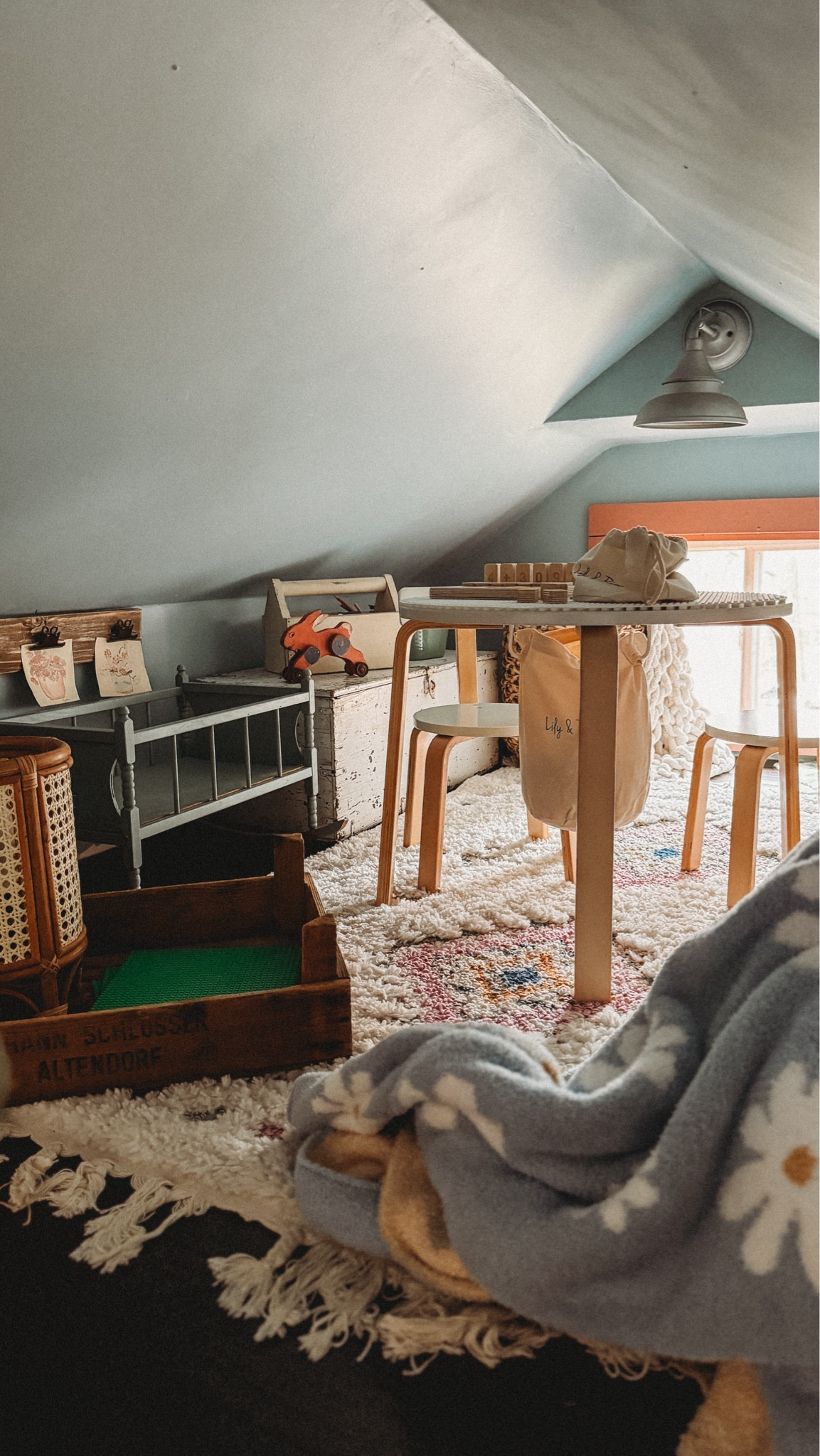 We turned our 4 foot loft into a playroom for our daughter. The Little Creator table is perfect for kids and has a Lego mat that goes on top. The top is also a dry erase board. We tied in a cozy rug with lots of colors and some soft blankets to make this her oasis  

#LTKkids #LTKSpringSale #LTKfamily