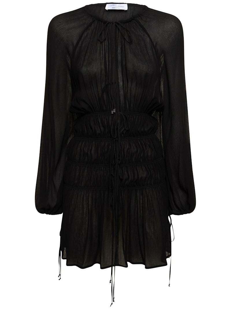Gathered viscose jersey mini dress | Luisaviaroma