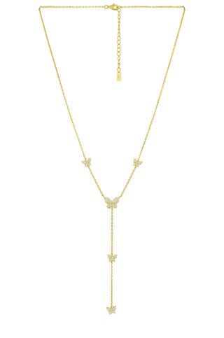 Adina's Jewels Pave Butterfly Lariat Necklace in Gold from Revolve.com | Revolve Clothing (Global)