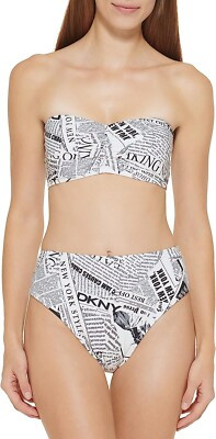 Dkny Women's White Black Standard Strapless Bikini Swim Top Size Medium  | eBay | eBay UK