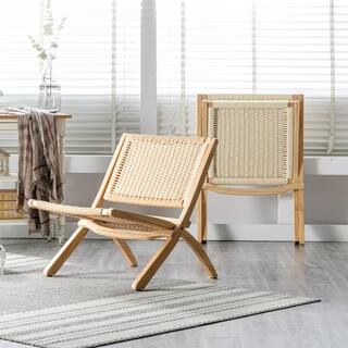 22.8"Wide Mid-Century Folding Wood Accent Chair | The Home Depot