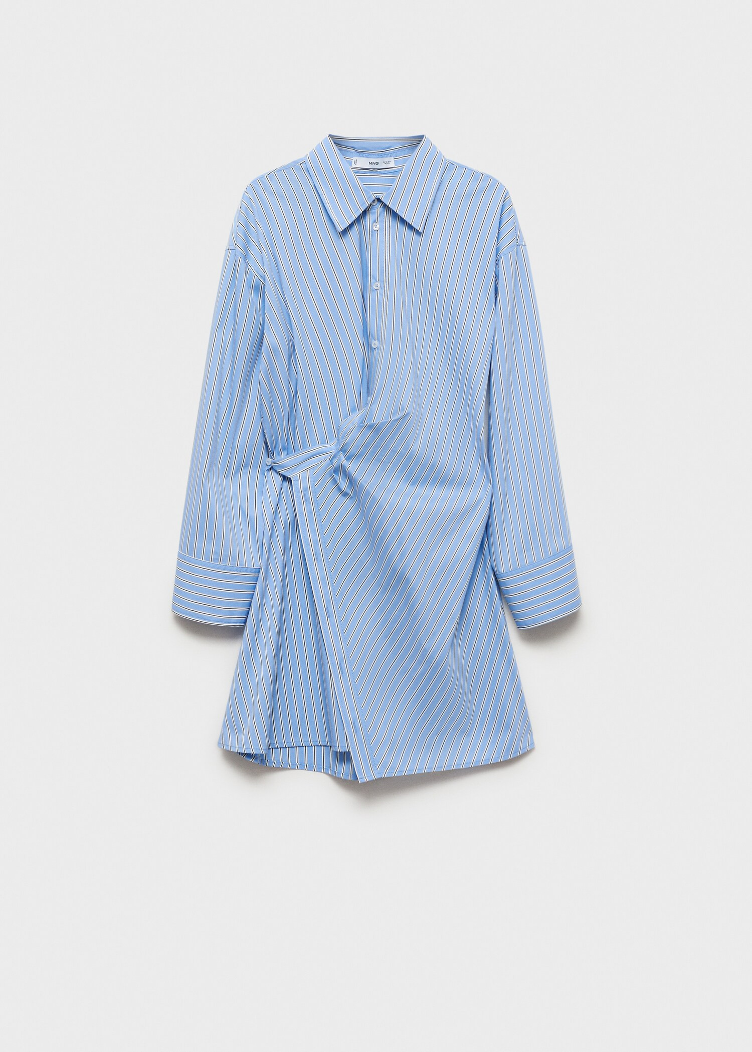 Striped wrap shirt dress - Woman | MANGO USA | MANGO (US)