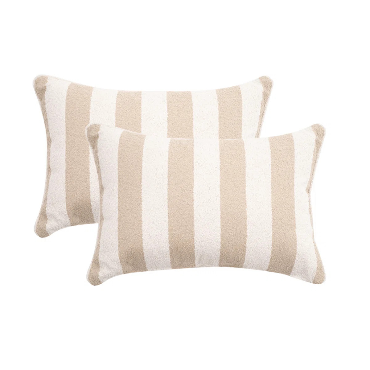 2 Pack Outdoor Throw Pillows 21x15 Inch Decorative Pillow Cushions with Insert, Stripe | Wayfair North America