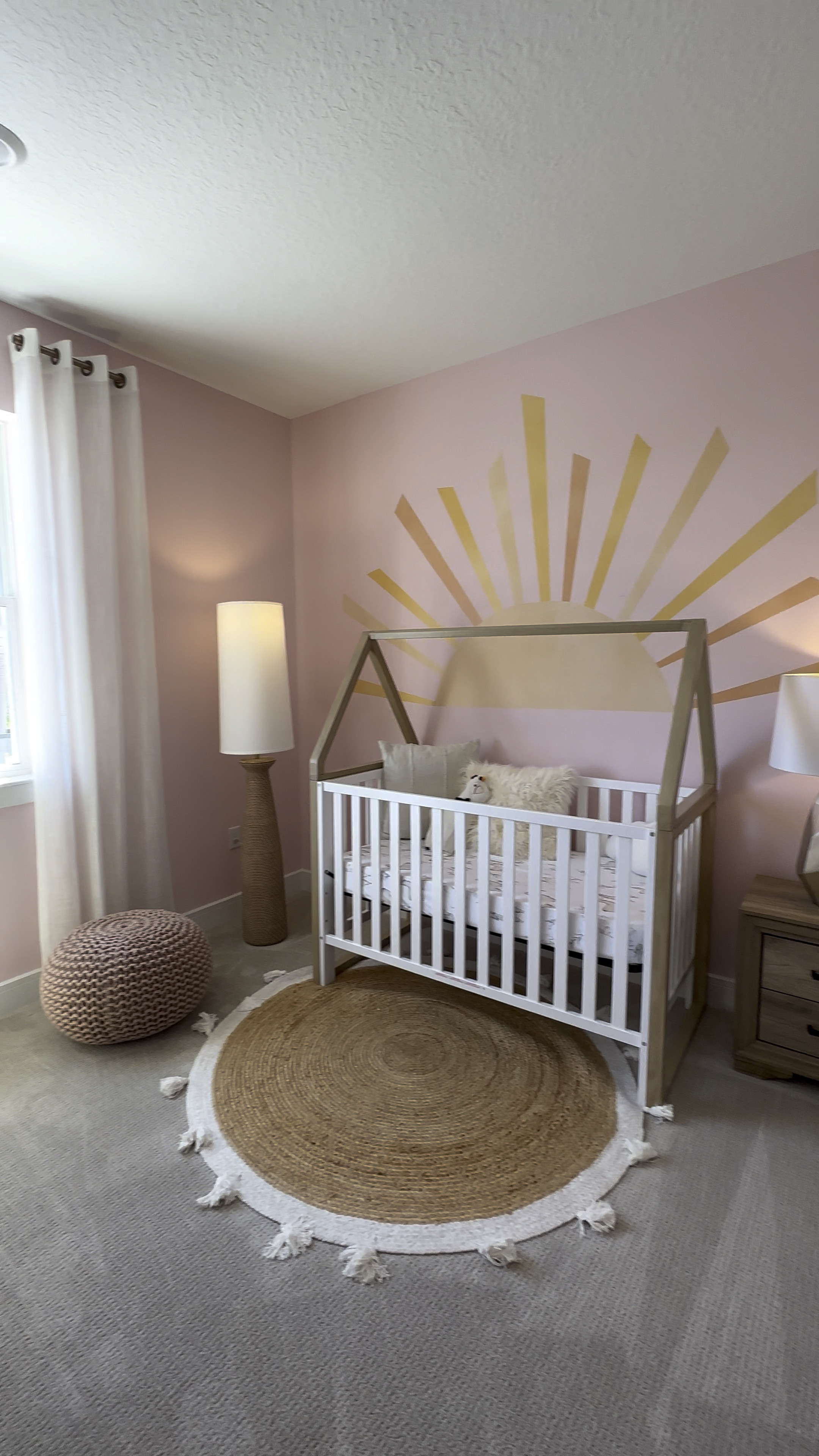 Gender Neutral Nursery with  pink, gold and wood accents  

#LTKVideo #LTKhome #LTKbaby
