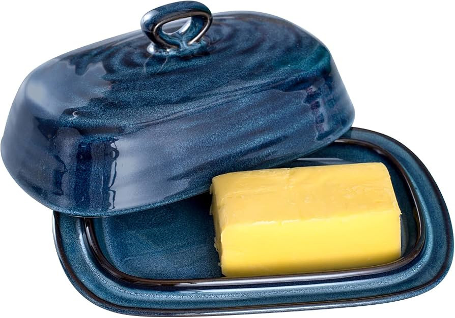 Hasense Porcelain Butter Dish with Lid, Covered Butter Container with Handle Design for Counterto... | Amazon (US)