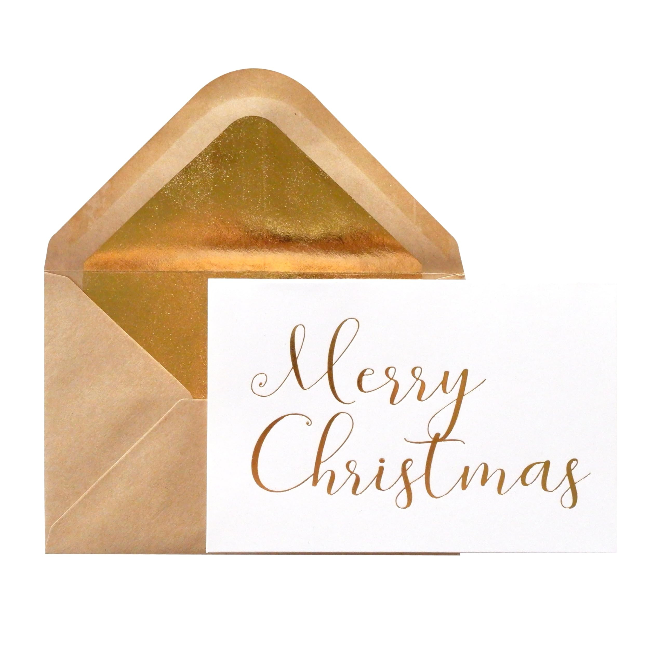 Christmas Cards - 50 Pack White Merry Christmas Greeting Cards in Matte Finish with Foil Letterin... | Amazon (US)
