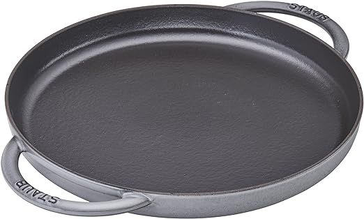 Staub Cast Iron 12-inch Round Double Handle Pure Griddle - Graphite Grey, Made in France | Amazon (US)
