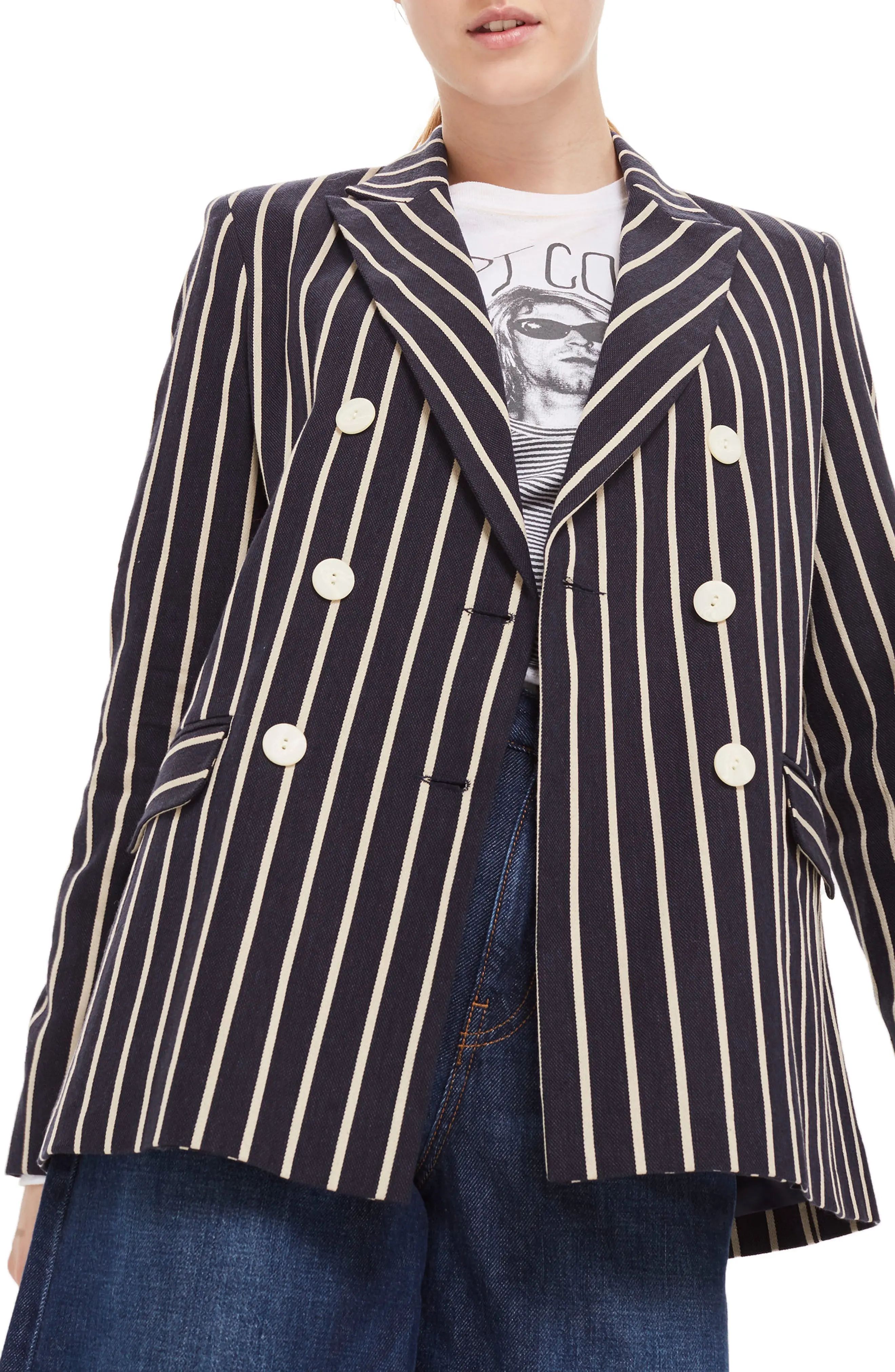Stripe Double Breasted Jacket | Nordstrom