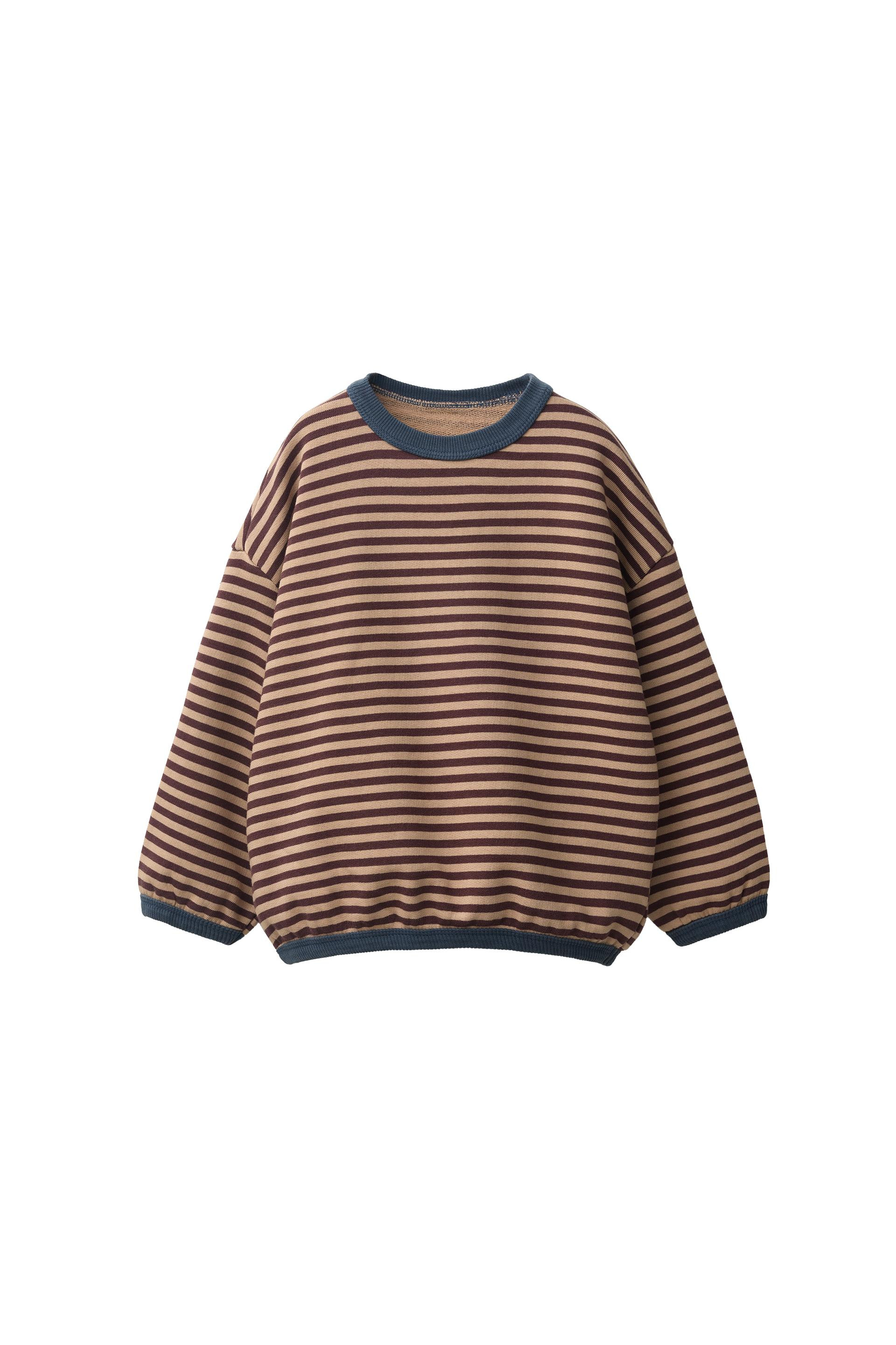 Zara - Striped Print Sweatshirt - Khaki - 6 Years (45,2 Inches) - Kids | Zara US