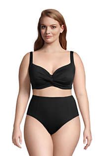 Women's Plus Size Chlorine Resistant Twist Front Underwire Bikini Top Swimsuit Adjustable Straps | Lands' End (US)