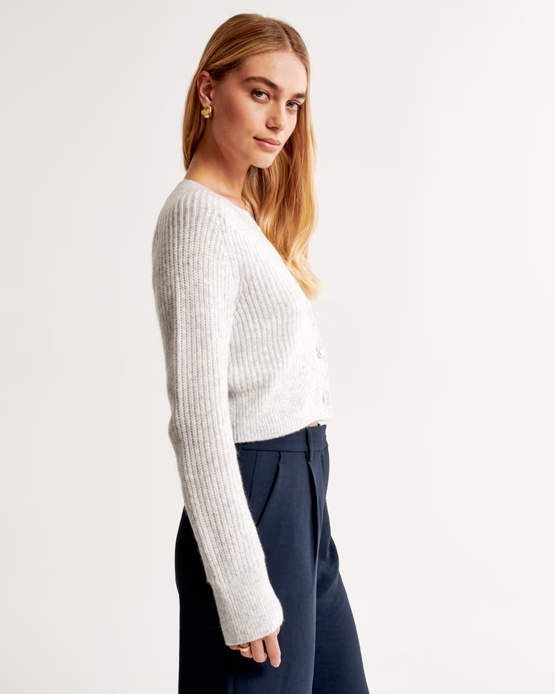 Crew Pearl Button Cardigan | Abercrombie & Fitch (US)
