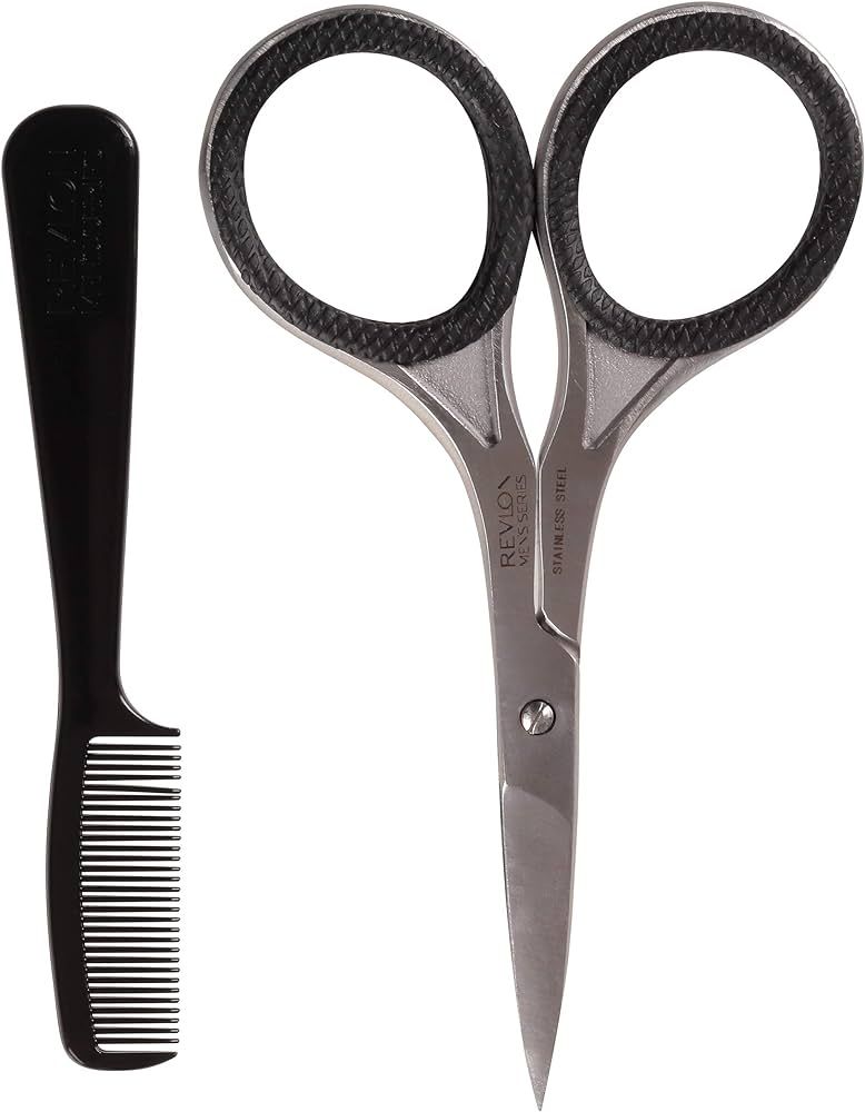 Revlon Men's Series Facial Hair Kit, includes Scissors and Comb for Trimming and Styling, Made wi... | Amazon (US)