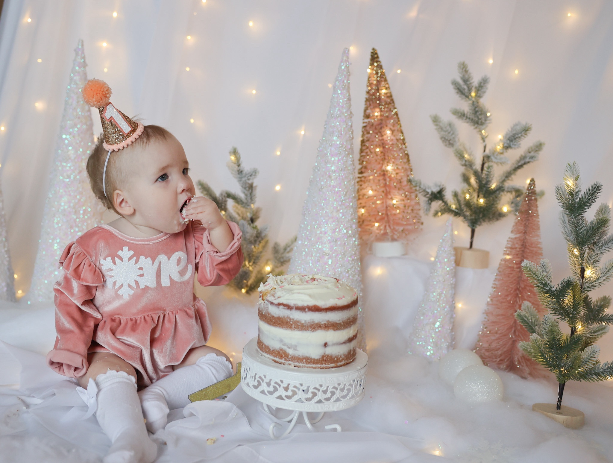 Daughter’s first birthday. Winter ONEderland 

#firstbirthday #winteronederland #winterbirthday #knewsocks #sheercurtains #lightcurtain #birthdayhat #fakesnow #conetrees #winterdecor #firstborthdayoutfit 

#LTKBaby #LTKStyleTip #LTKParties