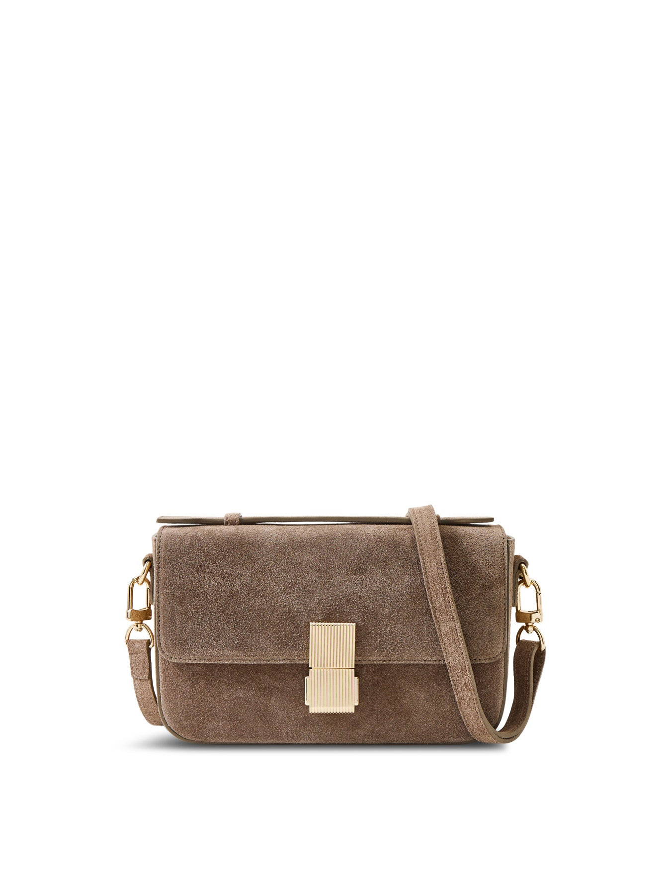 Flora Suede Top Handle Crossbody Bag Mink | Fenwick UK