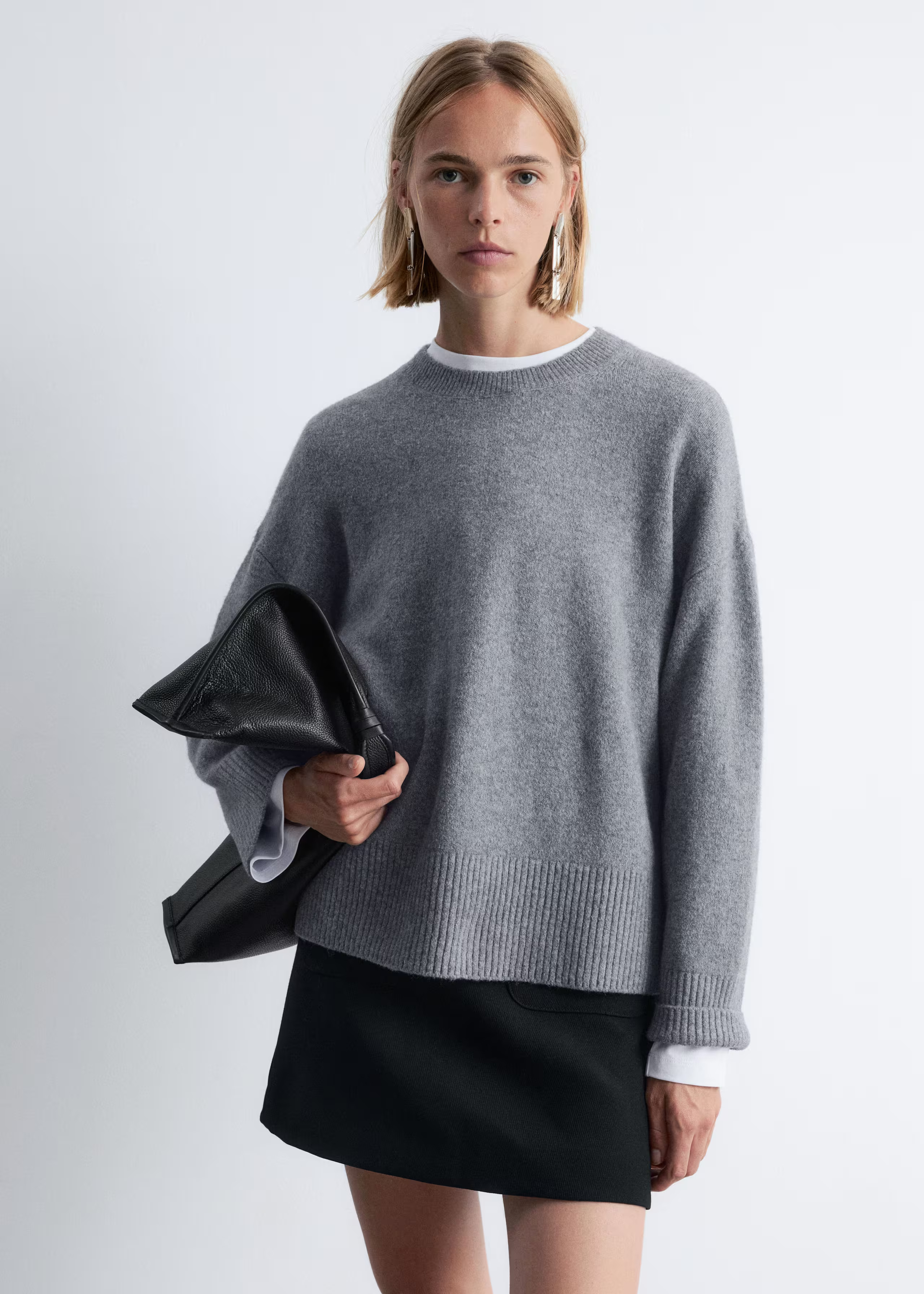 Clothing/Knitwear/Sweaters/Relaxed Fit Knitted Sweater$ 69Grey Melange+16chevron-downXSSMbellLbel... | & Other Stories - US