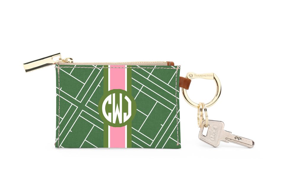 Kennedy Key Ring Zip Wallet - Monogram Stripe | Barrington Gifts