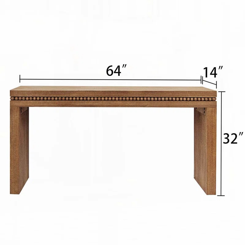 64" Wooden Console Table Decorated with Wooden Balls | Wayfair North America