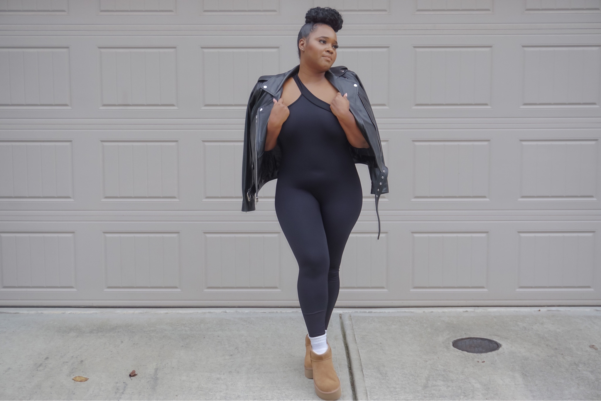 Rev up your style game with the perfect combo: a sleek moto jacket, a killer full body suit, and trusty brown boots. #MotoChic #SuitUpSaturdays #BootSeason #FashionOnFire #StyleSquad #ReadyToRide #SleekAndStylish #FashionForward #BrownBootLove #OutfitGoals #StyleTips #FashionFinds #Fashionista #CurvyFashion #CurvyOutfit #BlackOutfit

#LTKstyletip #LTKmidsize #LTKplussize