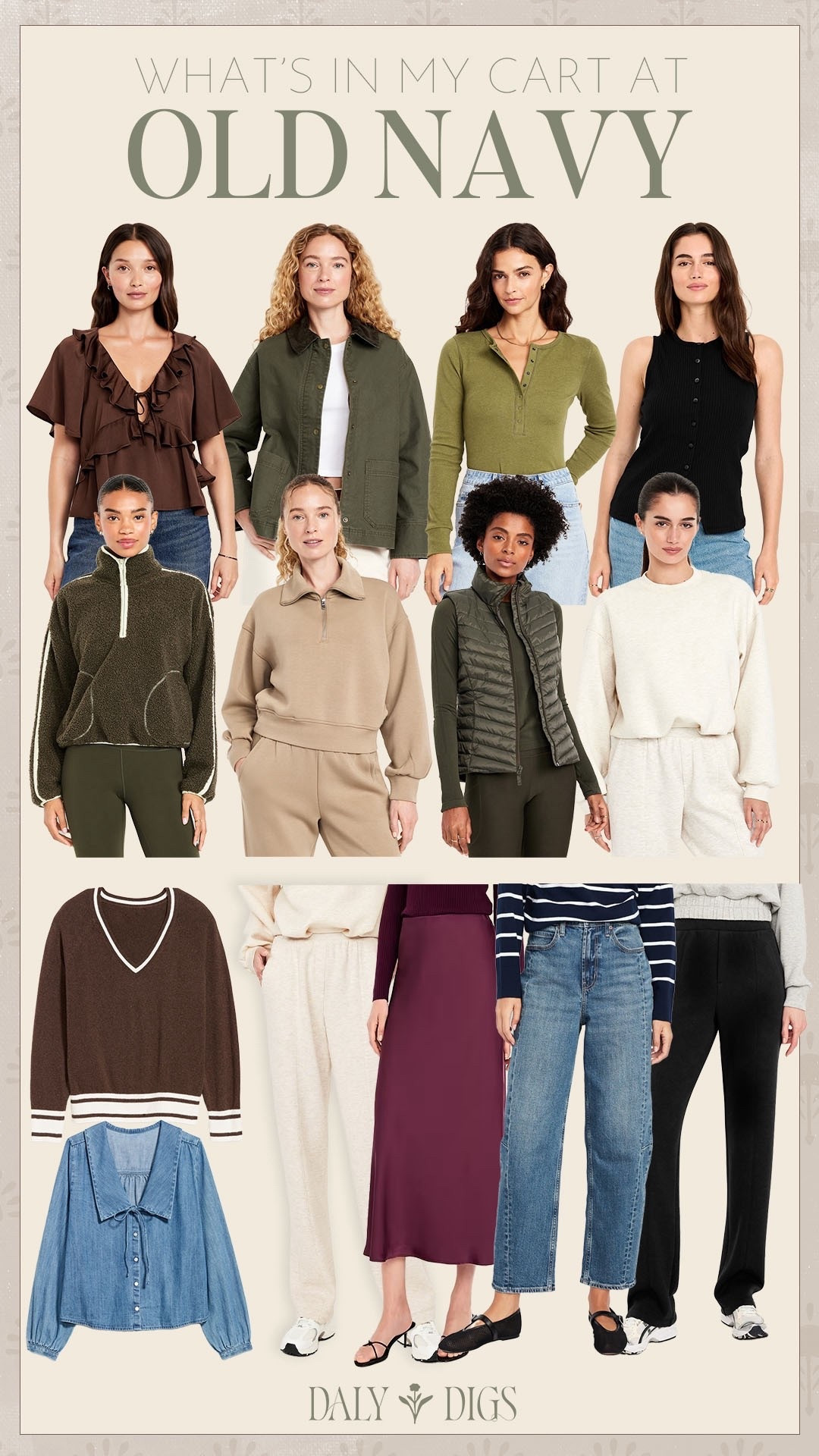 New arrivals I’m eyeing at Old Navy! EVERYTHING is 50% off right now! 

#oldnavy

Old navy new arrivals. Chic fall style. Elevated casual fall style. Trendy fall style. Barn jacket for fall. Cozy fall sweater. Sherpa pullover. Burgundy slip skirt for fall. Trendy denim. Flattering jeans. Matching fall lounge set. Ruffle fall blouse  

#LTKFindsUnder100 #LTKSeasonal #LTKStyleTip