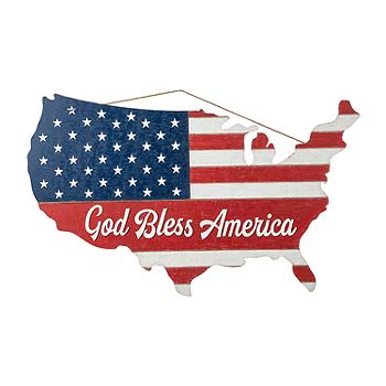 Glitzhome 32.25"L Wooden Patriotic Wall Sign | JCPenney