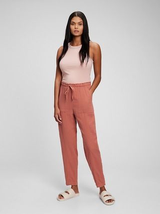 Crinkle Gauze High Rise Pull-On Pants | Gap (US)