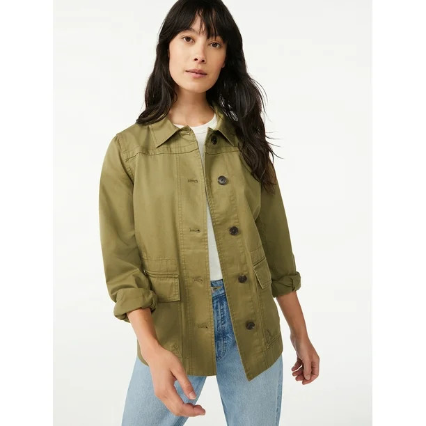 Free Assembly Women's Everyday Essential Fatigue Jacket - Walmart.com | Walmart (US)