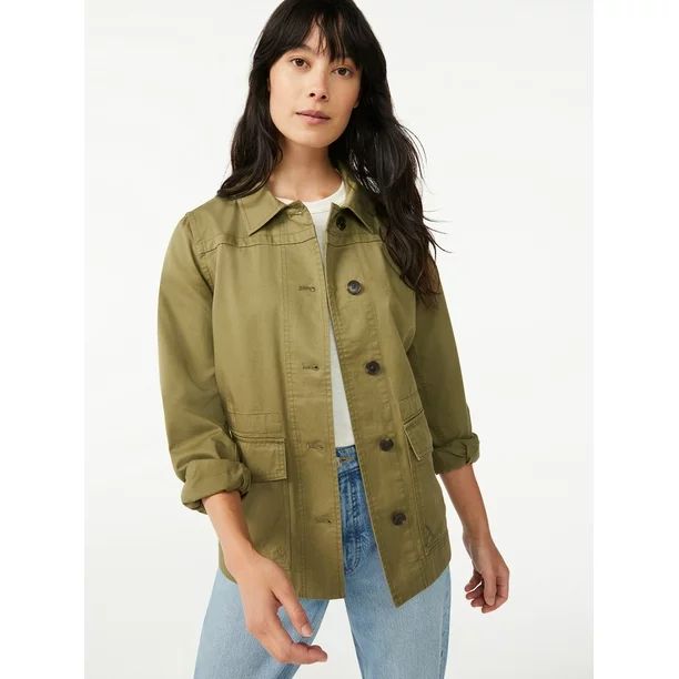 Free Assembly Women's Everyday Essential Fatigue Jacket | Walmart (US)