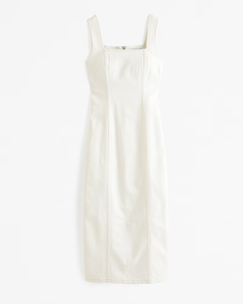 Women's Denim Column Midi Dress | Women's Dresses & Jumpsuits | Abercrombie.com | Abercrombie & Fitch (US)