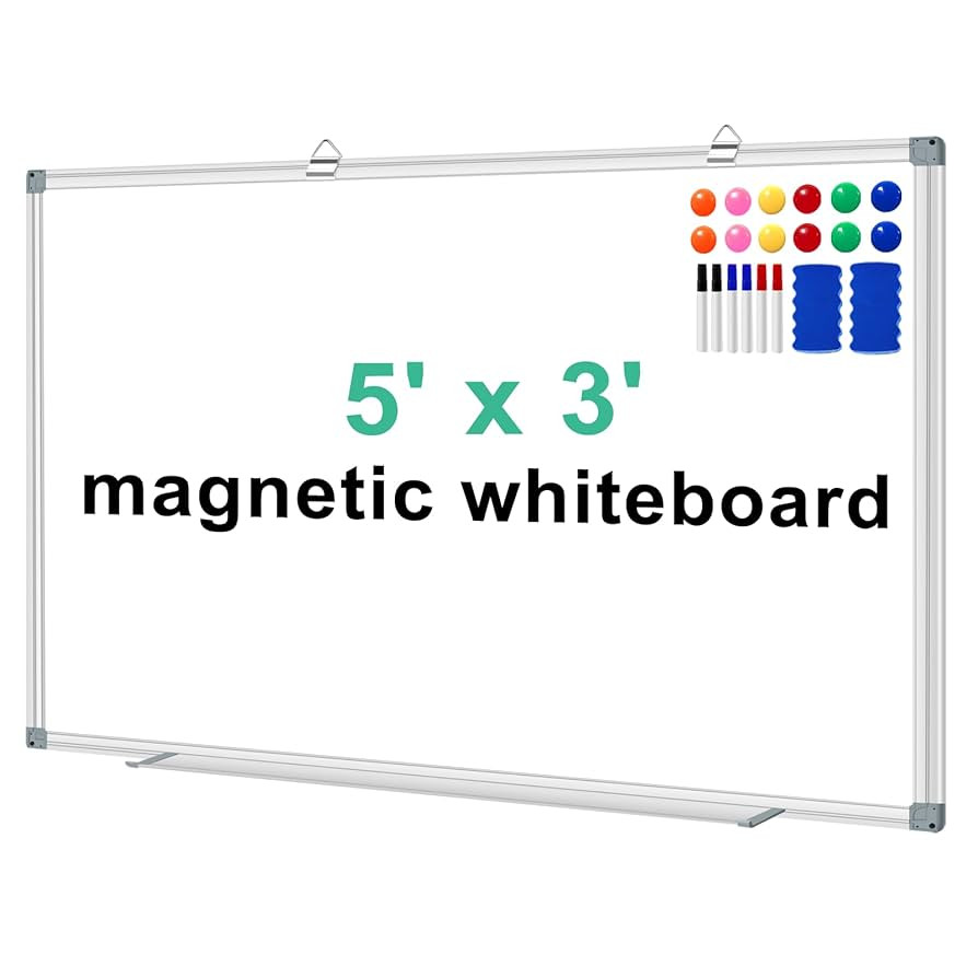 H-Qprobd White Board Dry Erase Boards for Wall 5' x 3' Magnetic Whiteboard - 60"x36" Aluminum Pre... | Amazon (US)