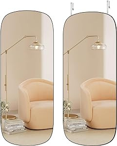SONGMICS Mirror, Arched Wall Mirror Full Length, 47.2" x 18.5" Mirror for Wall Door, Frameless Gl... | Amazon (US)