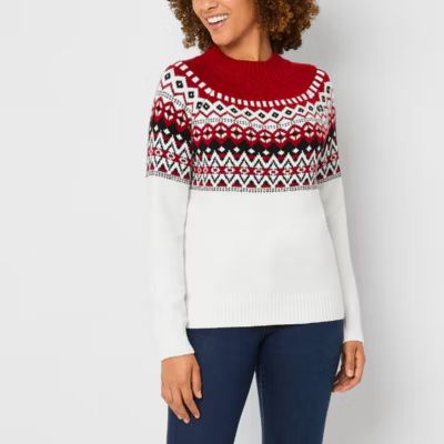 St. John's Bay Family Matching Womens Mock Neck Long Sleeve Pullover Sweater | JCPenney