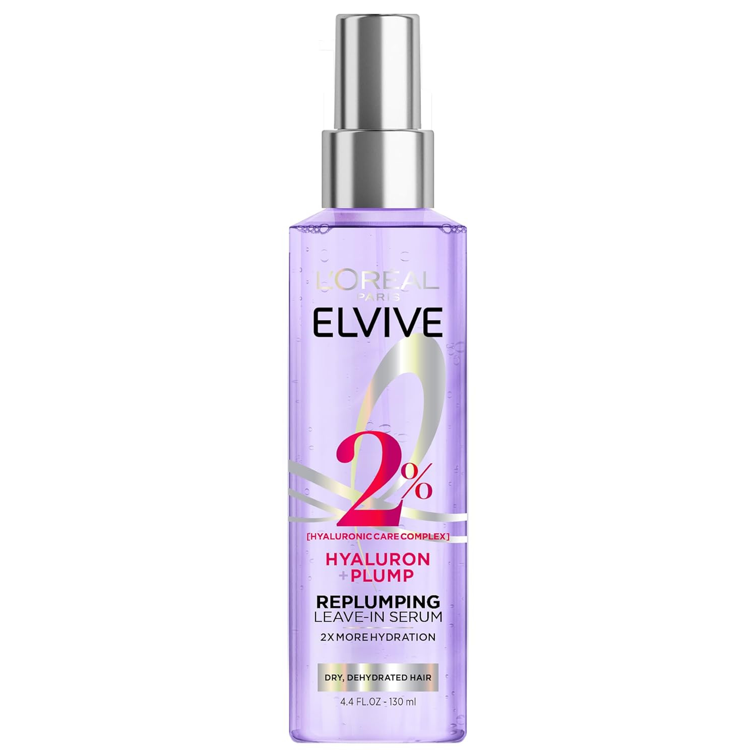 L'Oreal Paris Elvive Hyaluron Plump Moisture Plump Hair Serum for Dehydrated, Dry Hair with Hyaluronic Acid Care Complex, Paraben-Free, 4.4 Fl Oz | Amazon (US)