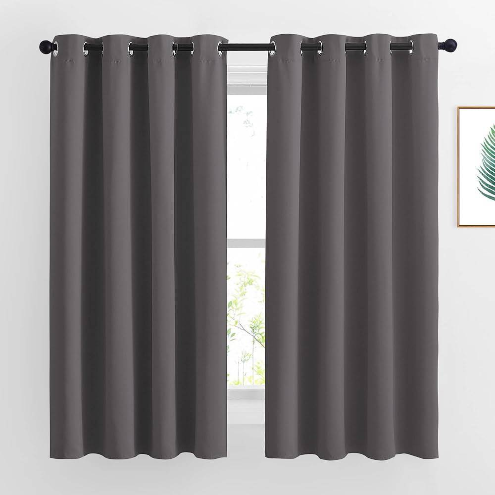 NICETOWN Bedroom Blackout Curtains Panels - Window Treatment Thermal Insulated Solid Grommet Blac... | Amazon (CA)