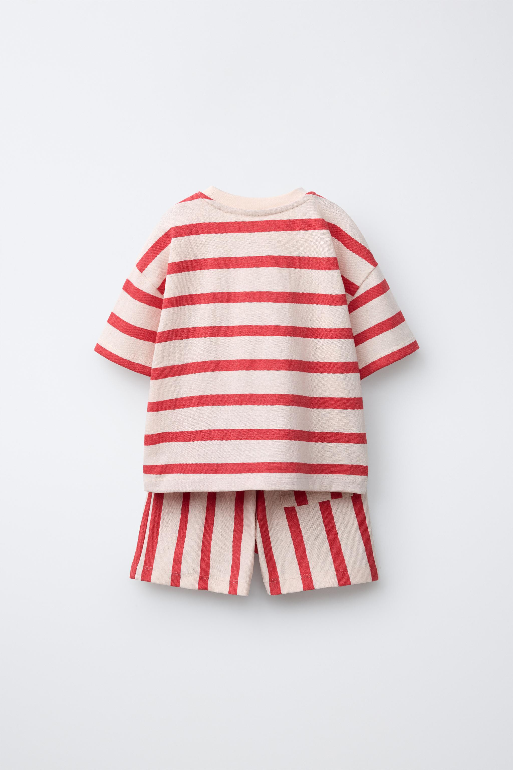 STRIPED T-SHIRT AND BERMUDA SHORTS SET | Zara UK