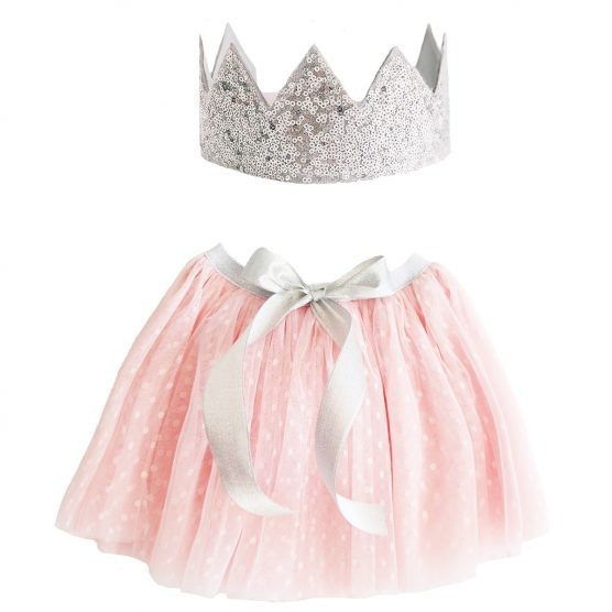 Alimrose Tutu & Crown Set – Pink & Silver | The Tot