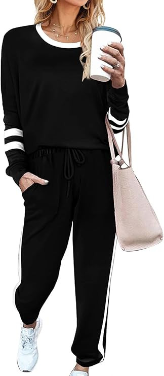 Lounge Sets for Women 2 Piece Sets Fall Casual Travel Outfits Sweatshirts Pajamas Set Matching Cl... | Amazon (US)