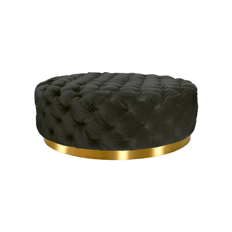 Pooler 48'' Wide Velvet Tufted Round Cocktail Ottoman | Wayfair North America
