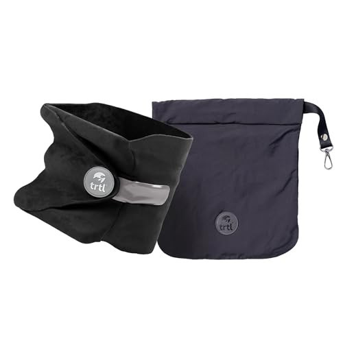 trtl Pillow - Scientifically Proven, Super Soft Neck Support Travel Pillow for Airplanes - Lightweight and Machine Washable - Ergonomic Design for Traveling on Flights, Cars, and Trains - Black | Amazon (US)