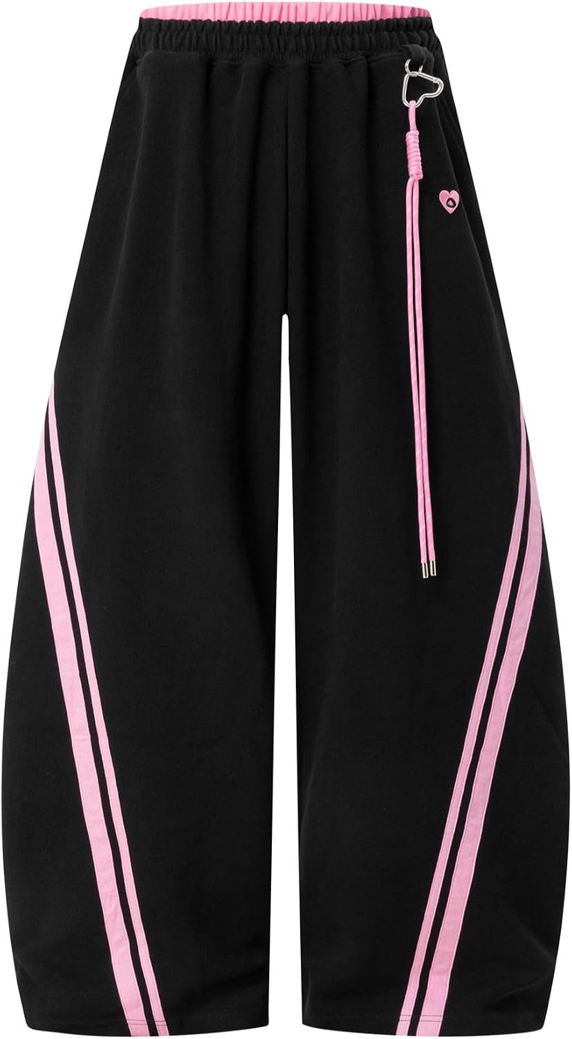 Aelfric Eden Stripes Baggy Barrel Sweatpants Elastic Double Waist Wide Leg Pants Women Men Casual Y2K Unisex Lounge Trouser | Amazon (US)