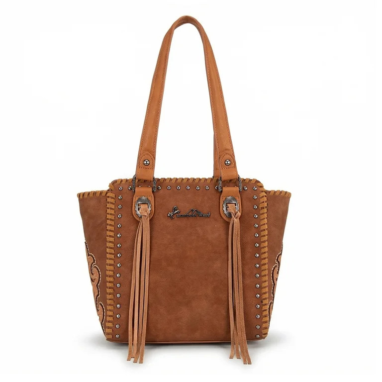 Montana West Western Tote Bag for Women Studded PU Leather Handbag with Fringe Tassel Fashion Med... | Walmart (US)