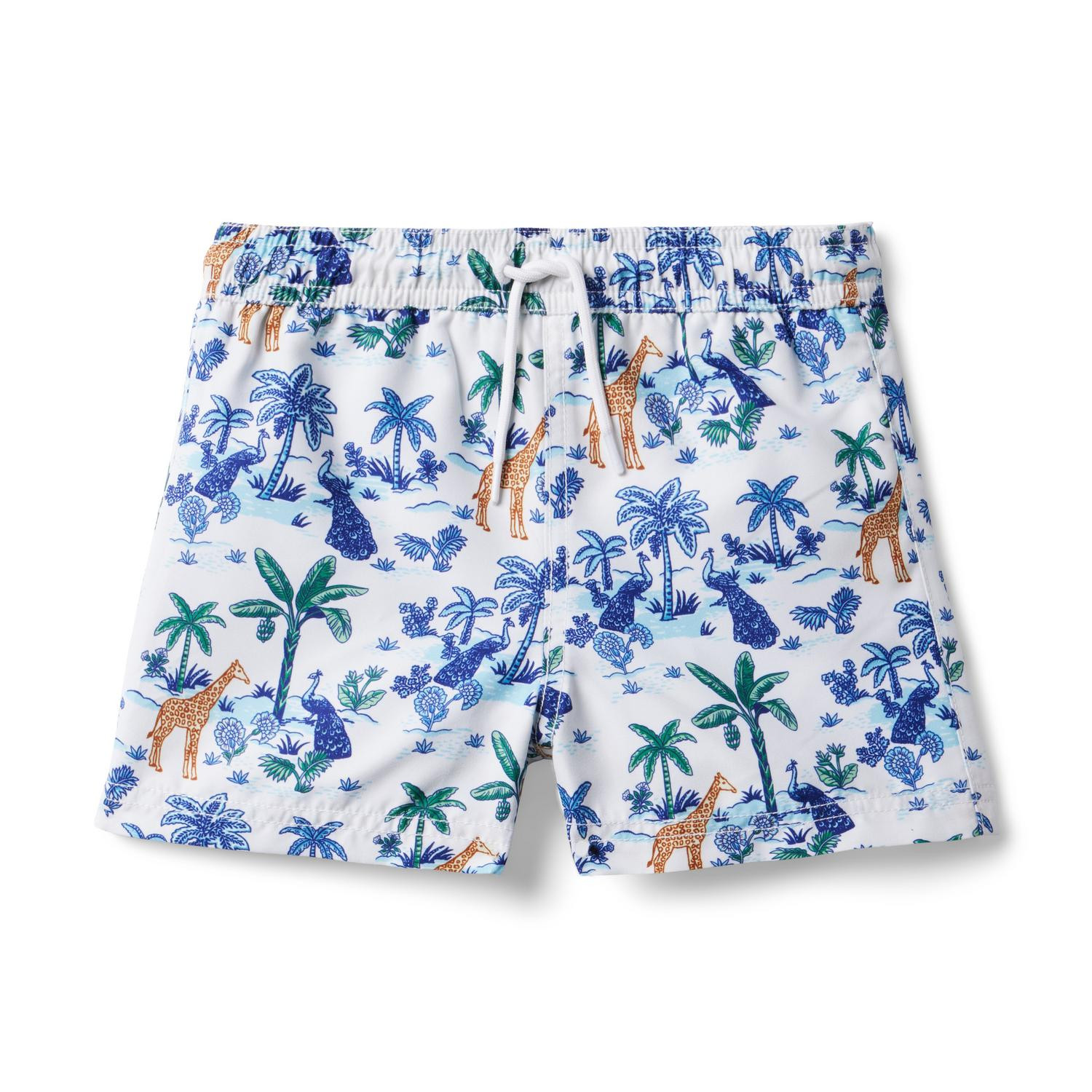 Safari Toile Recycled Swim Trunk | Janie and Jack