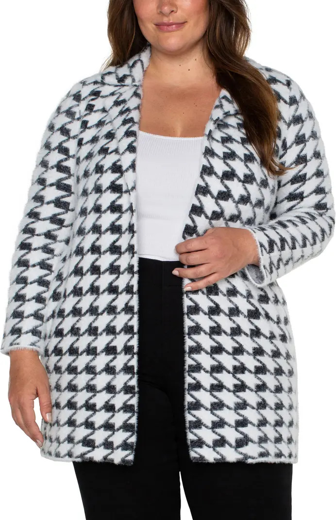 Liverpool Los Angeles Houndstooth Open Front Sweater Coat | Nordstrom | Nordstrom