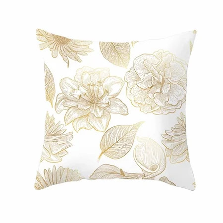 Gold Printed Polyester Pillowcase Pillow Covers Couch Cushion Covers Sofa Cushion Covers Home Decor | Walmart (US)