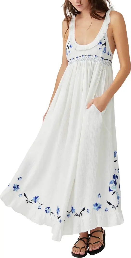 Magda Embroidered Maxi Sundress | Nordstrom
