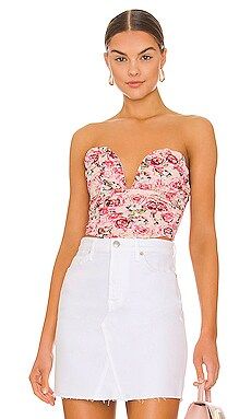 MORE TO COME Sienna Floral Ruched Top in Pink Floral from Revolve.com | Revolve Clothing (Global)